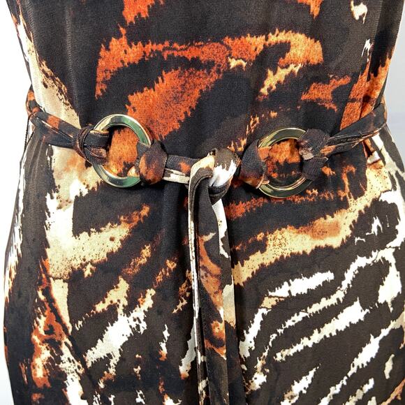 Cache Dress Body Con Animal Print Dress Belted Size 8 New With Tag - Picture 8 of 10